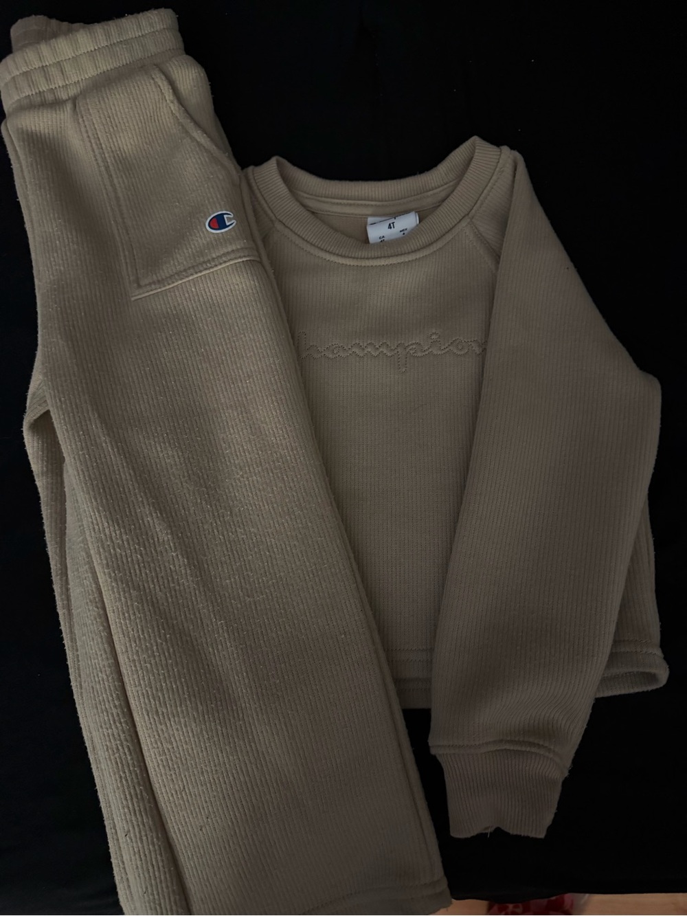 Champion kids Crewneck Sweater Set - Tan